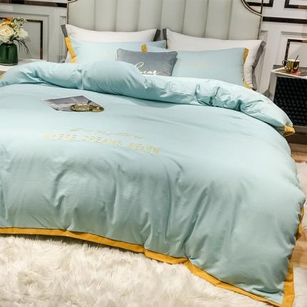 91家纺网 家纺一手货源 找家纺 （总）索飞特 2021春夏新款高密度水洗棉宽边刺绣四件套