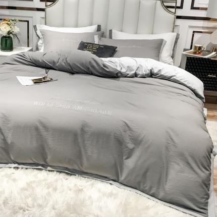 91家纺网 家纺一手货源 找家纺 （总）索飞特 2021春夏新款高密度水洗棉宽边刺绣四件套