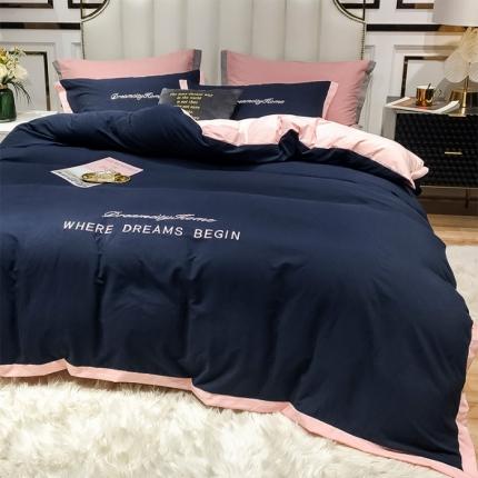 91家纺网 家纺一手货源 找家纺 （总）索飞特 2021春夏新款高密度水洗棉宽边刺绣四件套