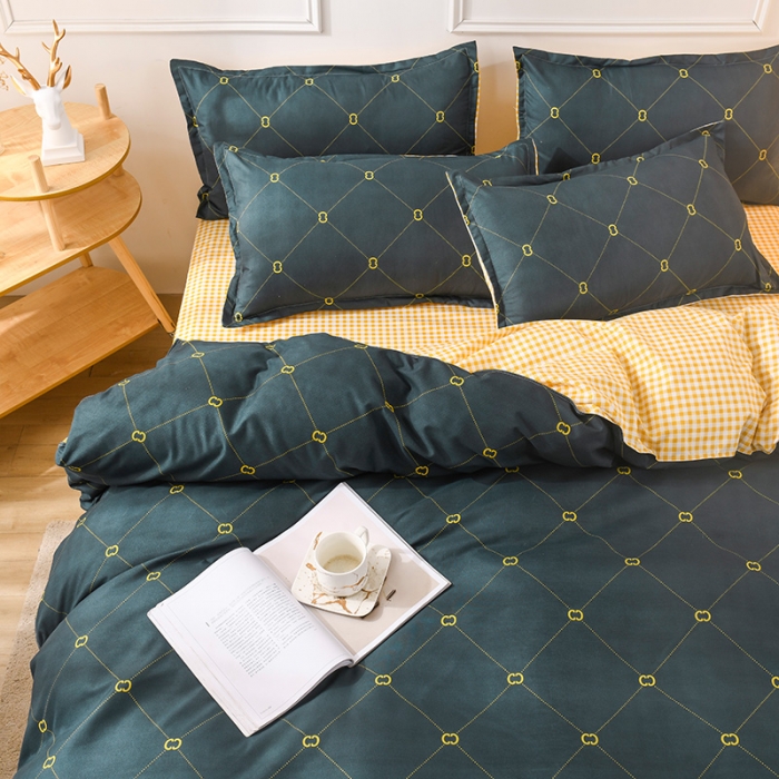 91家纺网 家纺一手货源 找家纺 赫然家纺 新款舒适柔软亲肤爆款芦荟棉四件套货源充足 潮牌