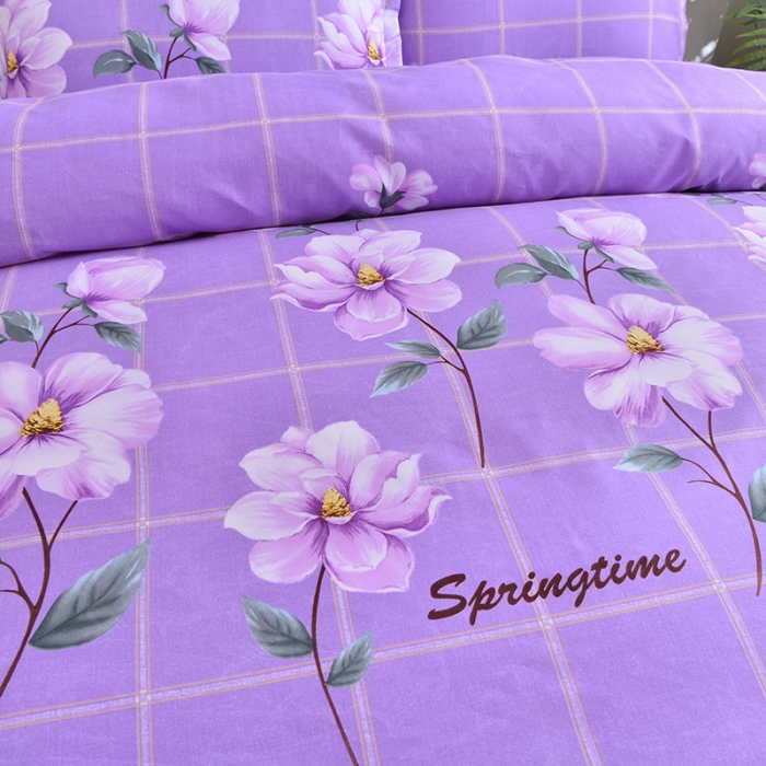 91家纺网 家纺一手货源 找家纺 梦柏 2020新款加厚磨毛四件套小版床裙款 花仙子（紫）