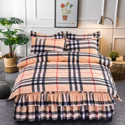 91家纺网 家纺一手货源 找家纺 梦柏 2020新款加厚磨毛四件套小版床裙款 爱仕马格