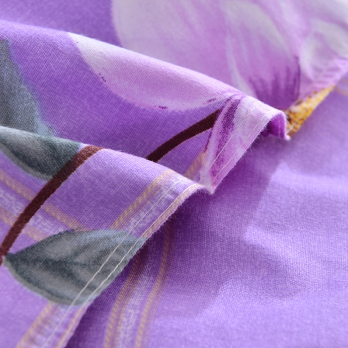 91家纺网 家纺一手货源 找家纺 梦柏 2020新款加厚磨毛四件套小版床裙款 花仙子（紫）