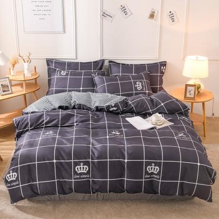 91家纺网 家纺一手货源 找家纺 赫然家纺 新款舒适柔软亲肤爆款芦荟棉四件套货源充足 简约