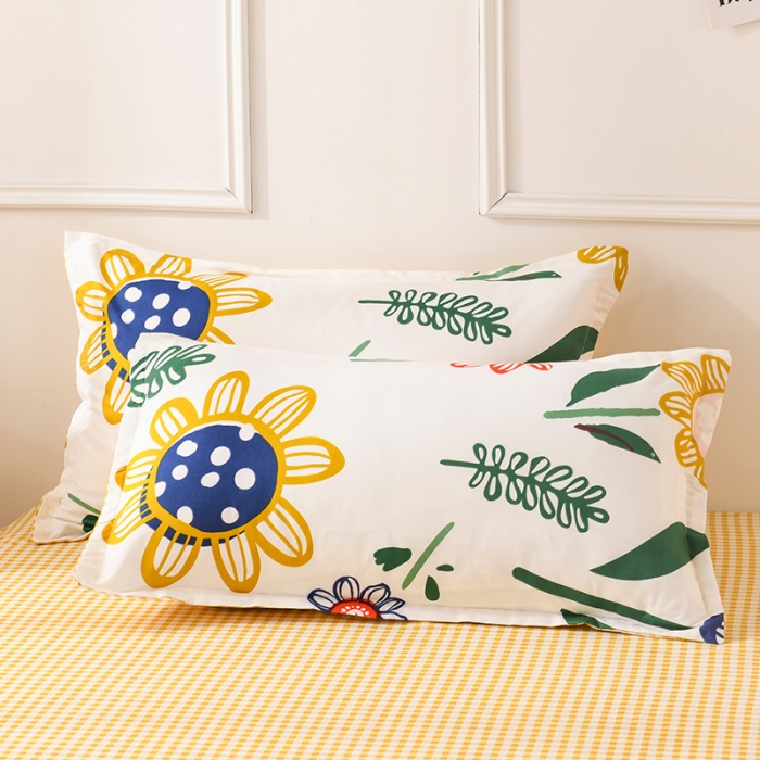 91家纺网 家纺一手货源 找家纺 赫然家纺 新款舒适柔软亲肤爆款芦荟棉四件套货源充足太阳花