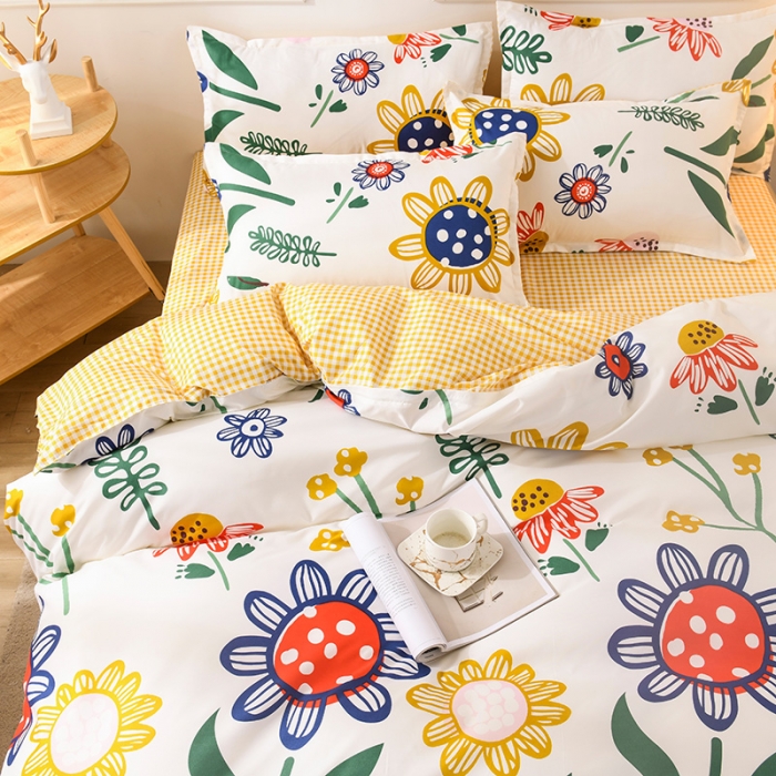 91家纺网 家纺一手货源 找家纺 赫然家纺 芦荟棉单品枕套一对48*74 太阳花