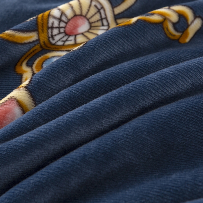 91家纺网 家纺一手货源 找家纺 卡奥轻奢复合毯子拉舍尔毛毯云毯法莱绒水晶绒毛毯 伊蓝堡