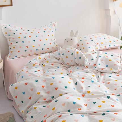 2021新款爆款A类全棉双层纱四件套纯棉三件套被套床单床笠式