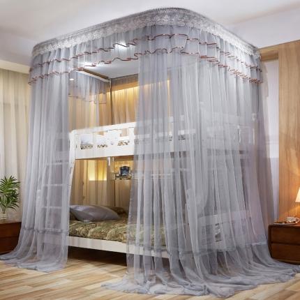 91家纺网 家纺一手货源 找家纺 新太阳 2022新款子母床蚊帐 灰色