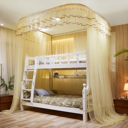 91家纺网 家纺一手货源 找家纺 新太阳 2022新款子母床蚊帐 米黄