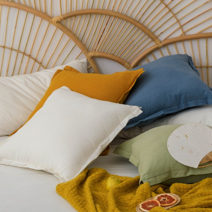 91家纺网 家纺一手货源 找家纺 （总）美茉韩式棉麻纯色飞边抱枕素色麻棉大腰靠样板房装饰靠垫