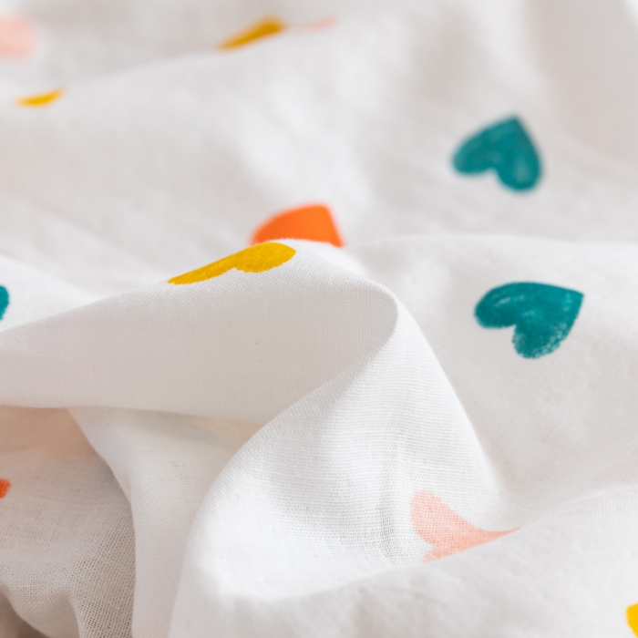 91家纺网 家纺一手货源 找家纺 2021A类全棉双层纱四件套纯棉三件套【小爱心】