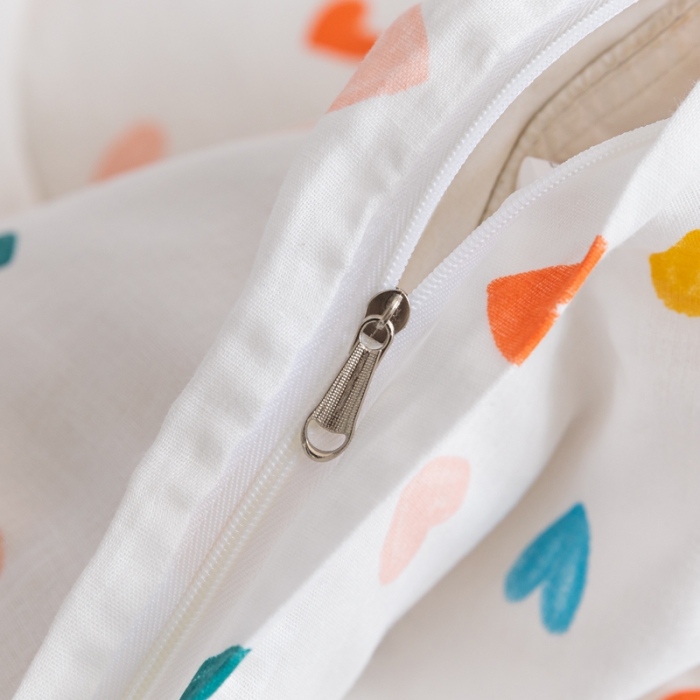 91家纺网 家纺一手货源 找家纺 2021A类全棉双层纱四件套纯棉三件套【小爱心】