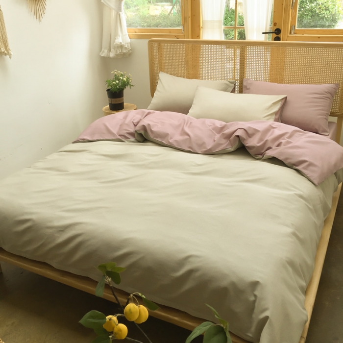 91家纺网 家纺一手货源 找家纺 雲归梦 2020新款北欧风纯色全棉四件套 卡洛-黄粉