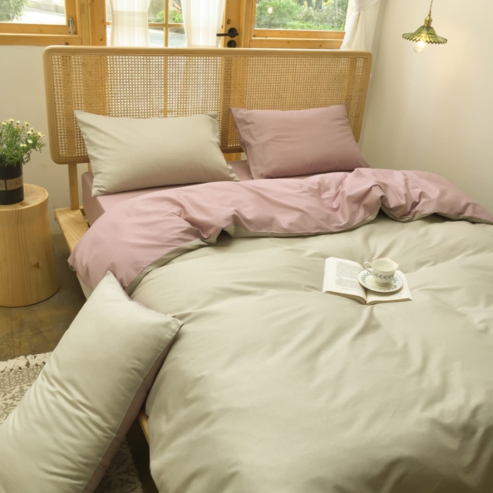 91家纺网 家纺一手货源 找家纺 雲归梦 2020新款北欧风纯色全棉四件套 卡洛-黄粉