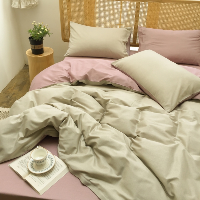 91家纺网 家纺一手货源 找家纺 雲归梦 2020新款北欧风纯色全棉四件套 卡洛-黄粉