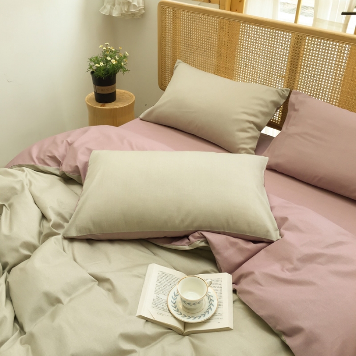 91家纺网 家纺一手货源 找家纺 雲归梦 2020新款北欧风纯色全棉四件套 卡洛-黄粉