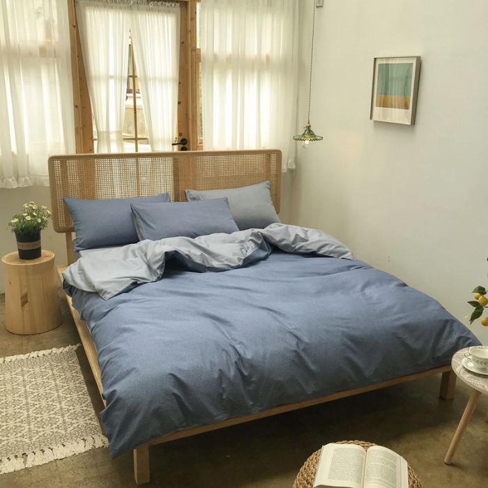 91家纺网 家纺一手货源 找家纺 雲归梦 2020新款北欧风纯色全棉四件套 乐扣-灰