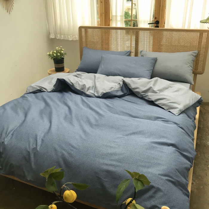 91家纺网 家纺一手货源 找家纺 雲归梦 2020新款北欧风纯色全棉四件套 乐扣-灰