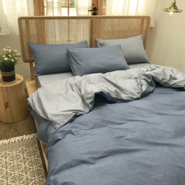 91家纺网 家纺一手货源 找家纺 雲归梦 2020新款北欧风纯色全棉四件套 乐扣-灰