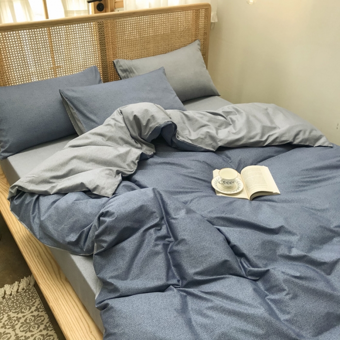 91家纺网 家纺一手货源 找家纺 雲归梦 2020新款北欧风纯色全棉四件套 乐扣-灰
