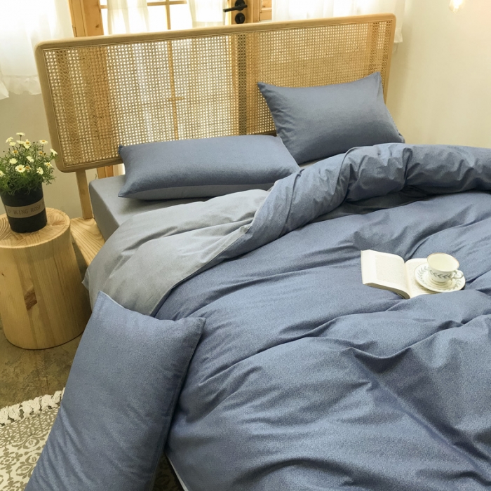 91家纺网 家纺一手货源 找家纺 雲归梦 2020新款北欧风纯色全棉四件套 乐扣-灰
