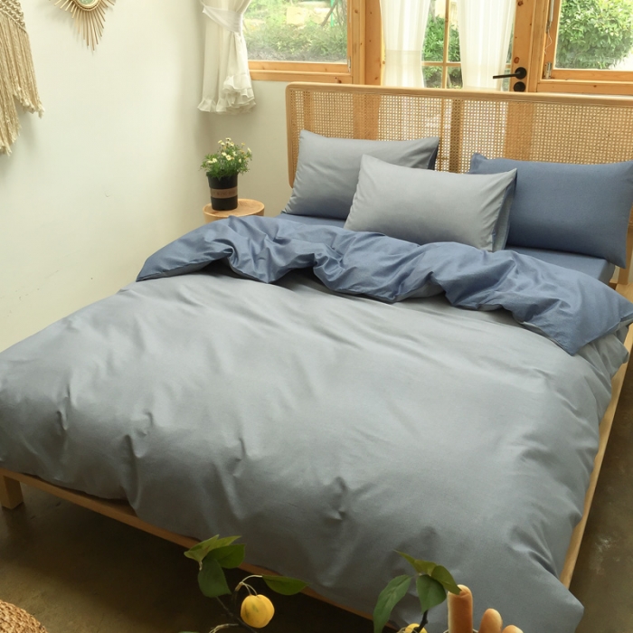 91家纺网 家纺一手货源 找家纺 雲归梦 2020新款北欧风纯色全棉四件套 乐扣-浅灰