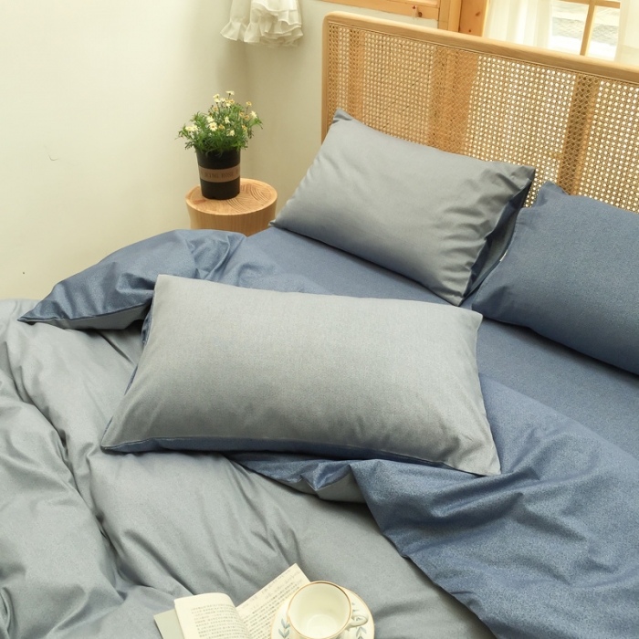 91家纺网 家纺一手货源 找家纺 雲归梦 2020新款北欧风纯色全棉四件套 乐扣-浅灰