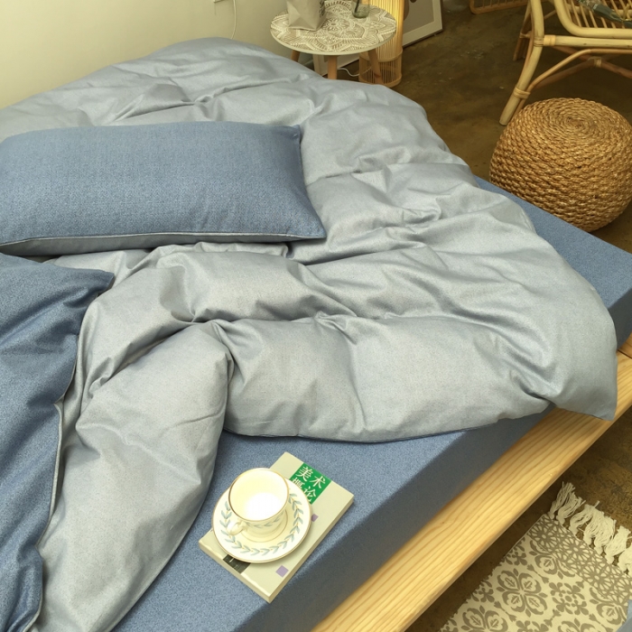 91家纺网 家纺一手货源 找家纺 雲归梦 2020新款北欧风纯色全棉四件套 乐扣-浅灰