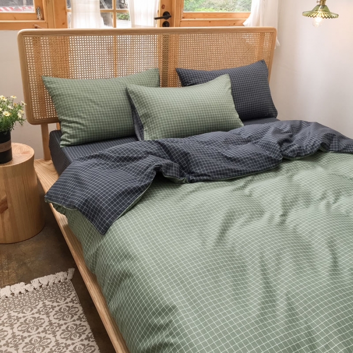 91家纺网 家纺一手货源 找家纺 雲归梦 2020新款北欧风纯色全棉四件套 莫兰迪-绿