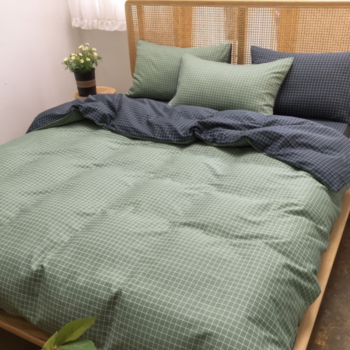 91家纺网 家纺一手货源 找家纺 雲归梦 2020新款北欧风纯色全棉四件套 莫兰迪-绿