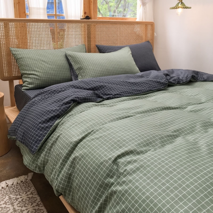 91家纺网 家纺一手货源 找家纺 雲归梦 2020新款北欧风纯色全棉四件套 莫兰迪-绿