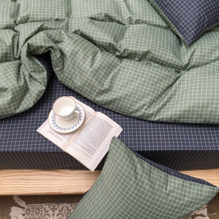 91家纺网 家纺一手货源 找家纺 雲归梦 2020新款北欧风纯色全棉四件套 莫兰迪-绿