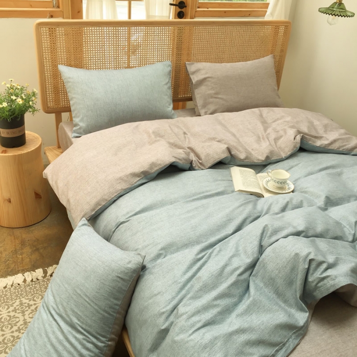 91家纺网 家纺一手货源 找家纺 雲归梦 2020新款北欧风纯色全棉四件套 清新时代-灰咖