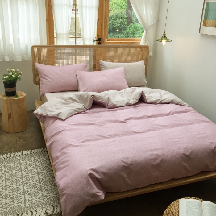 91家纺网 家纺一手货源 找家纺 雲归梦 2020新款北欧风纯色全棉四件套 纱幔-红