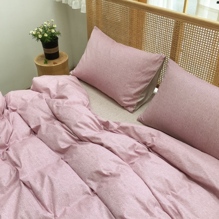 91家纺网 家纺一手货源 找家纺 雲归梦 2020新款北欧风纯色全棉四件套 纱幔-红