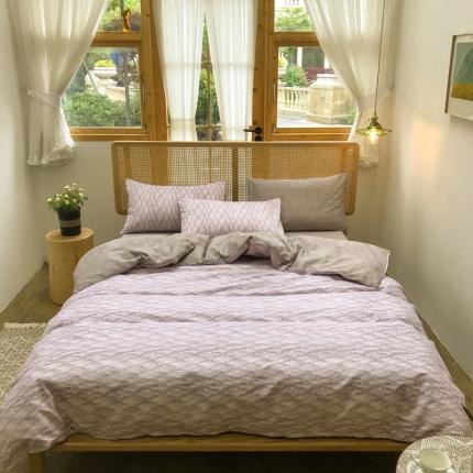 雲归梦 2020新款北欧风纯色全棉四件套 西西里蜜彩粉