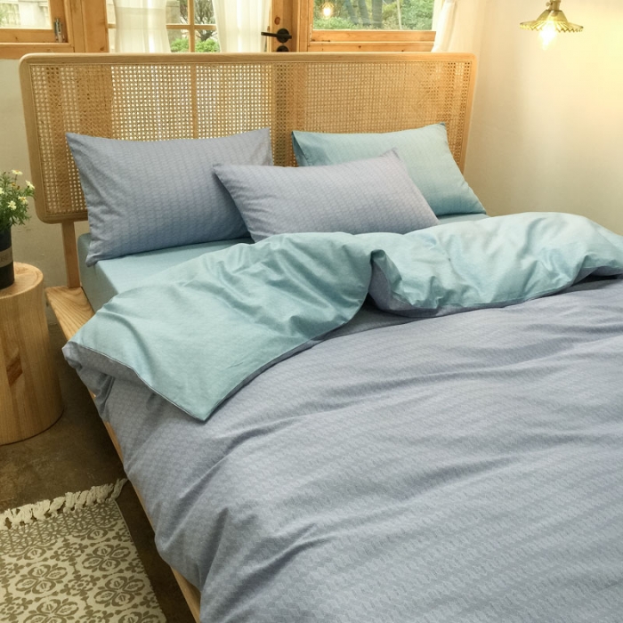 91家纺网 家纺一手货源 找家纺 雲归梦 2020新款北欧风纯色全棉四件套 遇见-灰绿