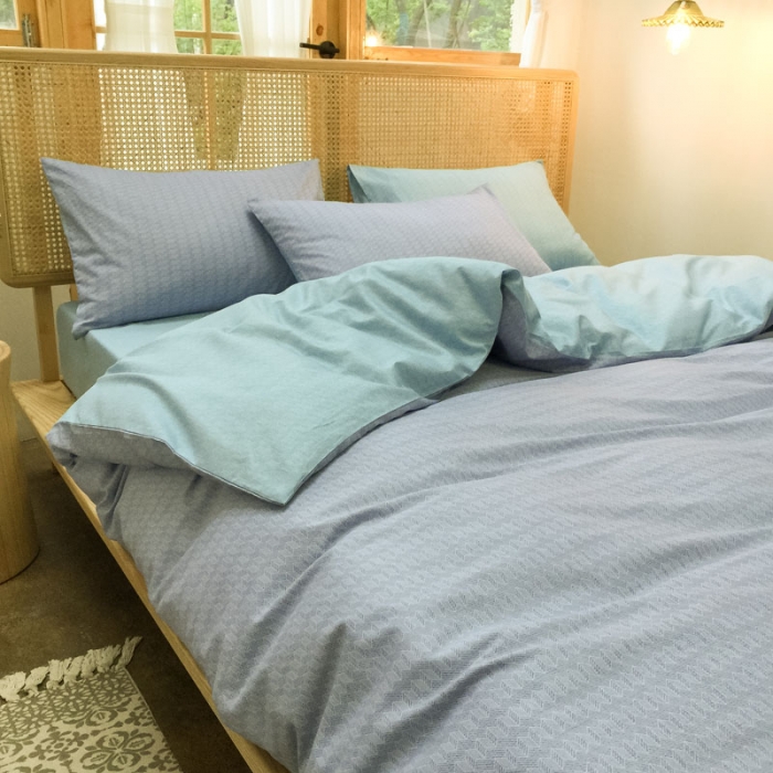 91家纺网 家纺一手货源 找家纺 雲归梦 2020新款北欧风纯色全棉四件套 遇见-灰绿