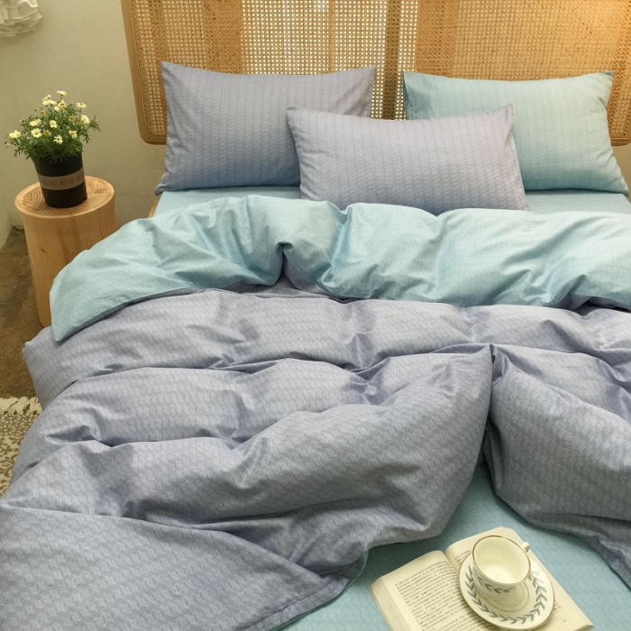 91家纺网 家纺一手货源 找家纺 雲归梦 2020新款北欧风纯色全棉四件套 遇见-灰绿