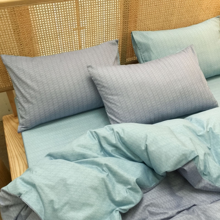 91家纺网 家纺一手货源 找家纺 雲归梦 2020新款北欧风纯色全棉四件套 遇见-灰绿