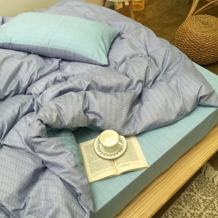 91家纺网 家纺一手货源 找家纺 雲归梦 2020新款北欧风纯色全棉四件套 遇见-灰绿