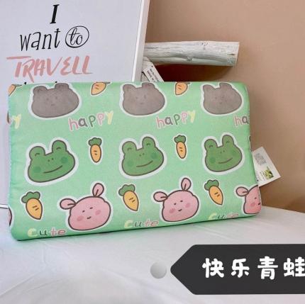91家纺网 家纺一手货源 找家纺 伟邦枕芯 2020新款冰丝儿童乳胶枕44*27cm 快乐青蛙