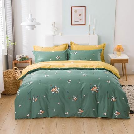 91家纺网 家纺一手货源 找家纺 星期三家纺 2020春夏新款13372四件套（加老板微信有会员价） 小浆果-绿