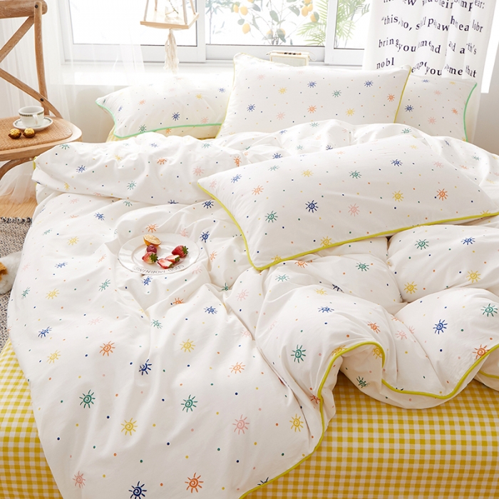 91家纺网 家纺一手货源 找家纺 一米阳光 2020新款炫彩系列四件套 炫彩-黄