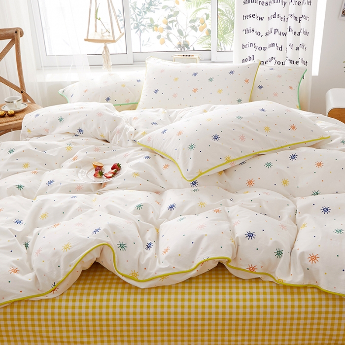 91家纺网 家纺一手货源 找家纺 一米阳光 2020新款炫彩系列四件套 炫彩-黄