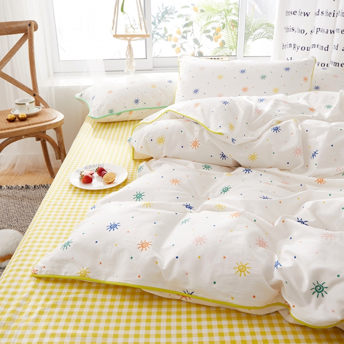 91家纺网 家纺一手货源 找家纺 一米阳光 2020新款炫彩系列四件套 炫彩-黄