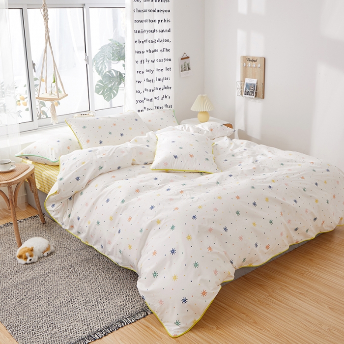 91家纺网 家纺一手货源 找家纺 一米阳光 2020新款炫彩系列四件套 炫彩-黄