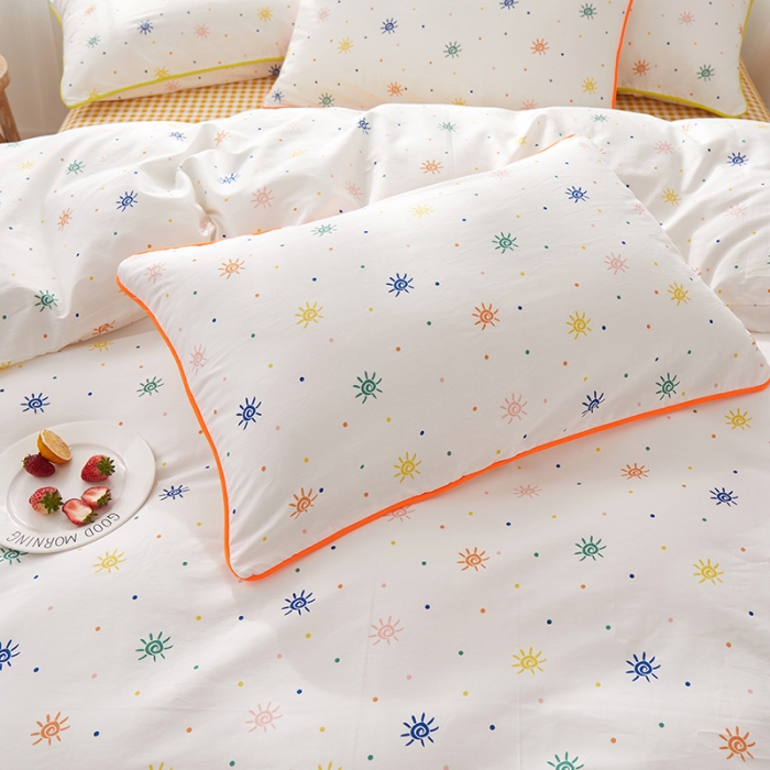 91家纺网 家纺一手货源 找家纺 一米阳光 2020新款炫彩系列四件套 炫彩-橘