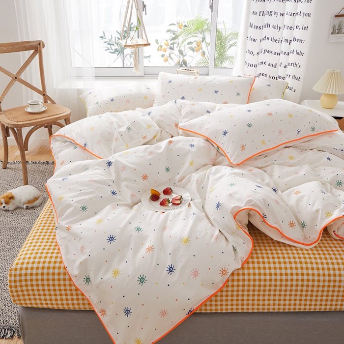 91家纺网 家纺一手货源 找家纺 一米阳光 2020新款炫彩系列四件套 炫彩-橘